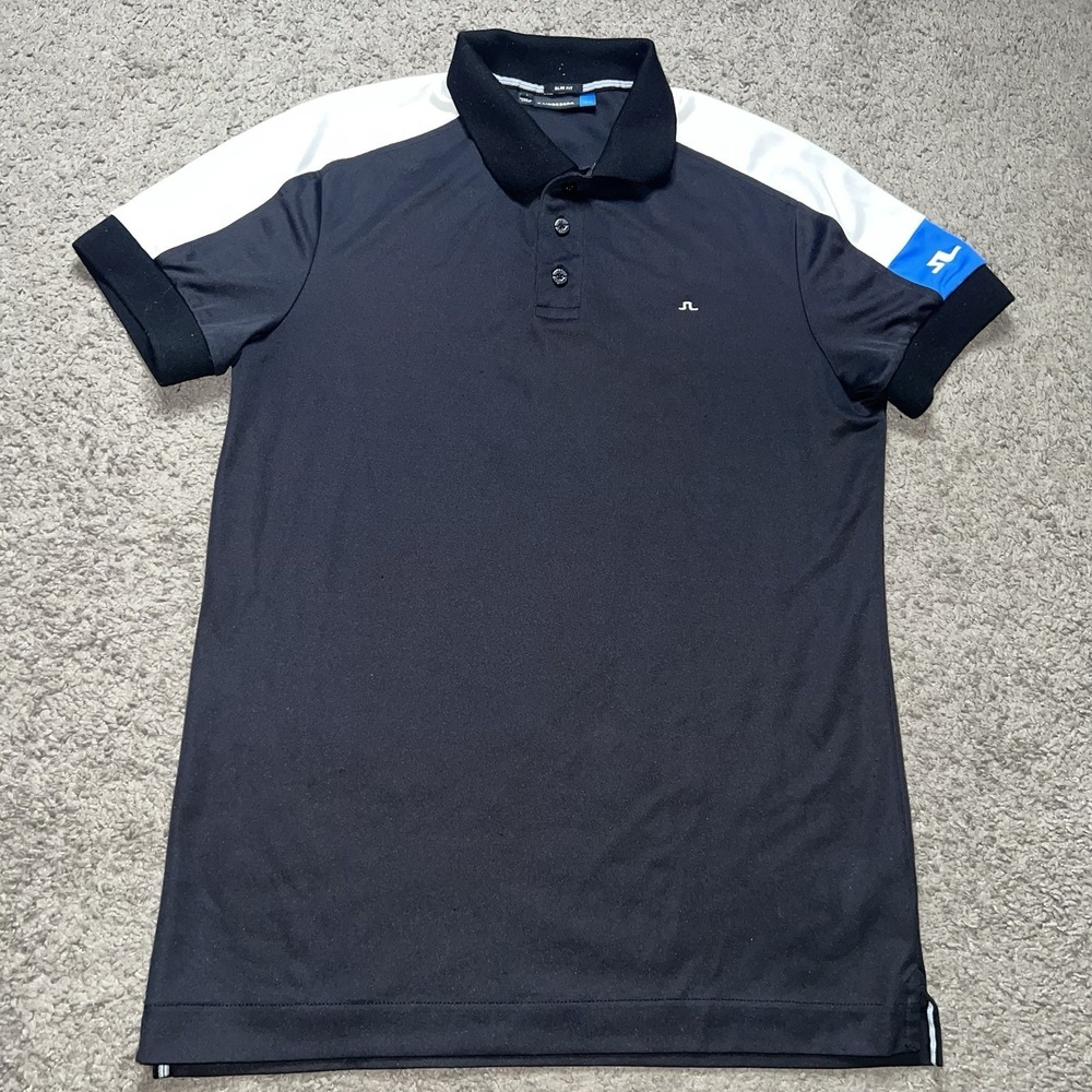 J Lindeberg Men's Black‎ Short Sleeve Troy Polo-Size Small